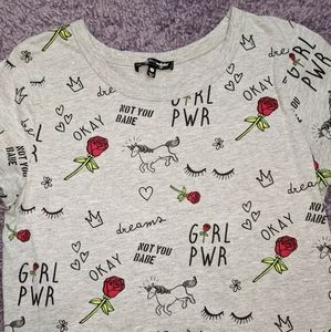 Girl Power Crop Top Tee - NWOT